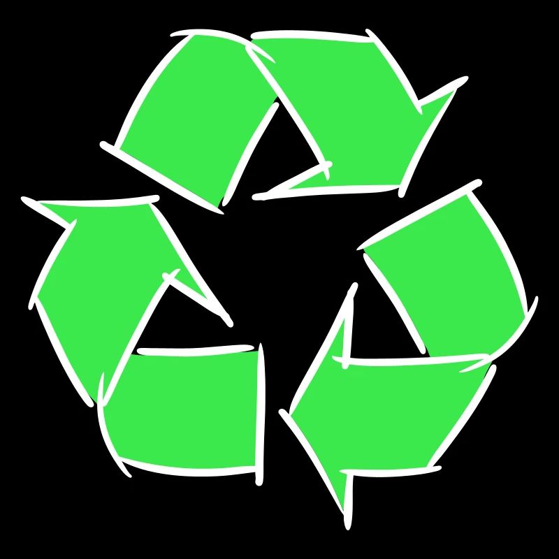 Recycled icon, decorative drawing, customizable.