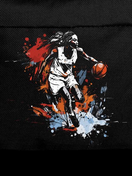 Female basketball player graffiti