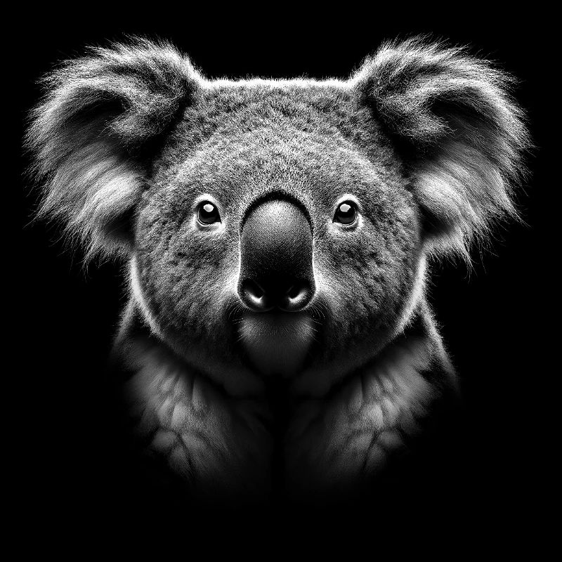 Cute koala head as a cool portrait
