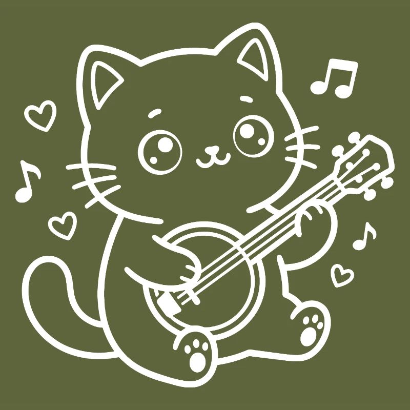 Banjo Kawaii Cat