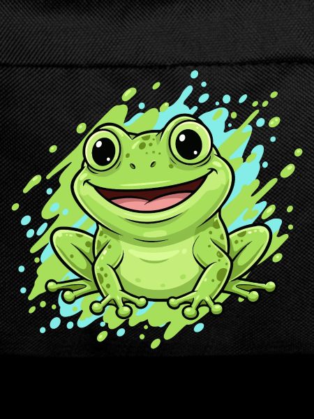 Cheerful Frog Splash Cartoon