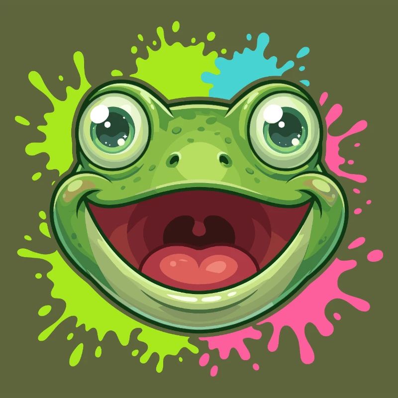 Éclaboussure joyeuse de grenouilles
