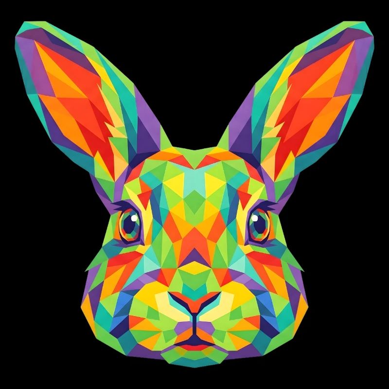 Bunte geometrische Hasen-Pop-Art