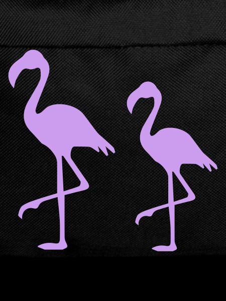 Two Flamingos Silhouettes Purple