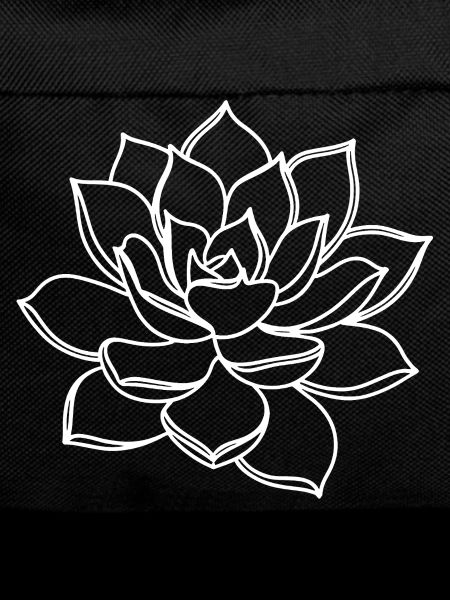Lotus Line Art on Black