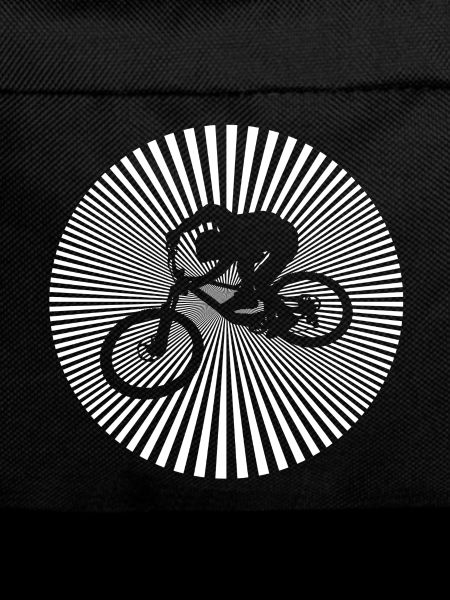 Radfahrer im Strahlenkreis, Biker, Bmx