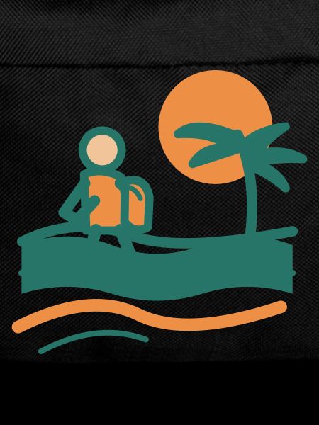 Backpacker am Palmenstrand