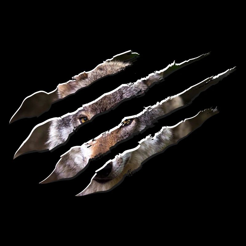 Wolf scratch marks claws wild