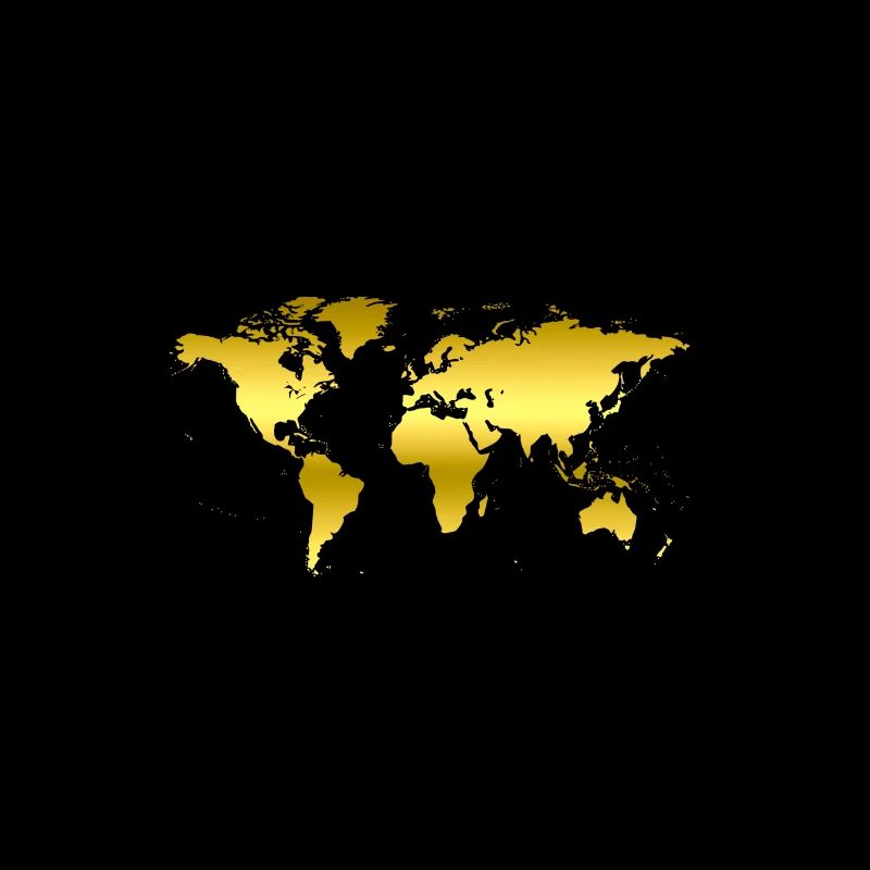 World map in gold
