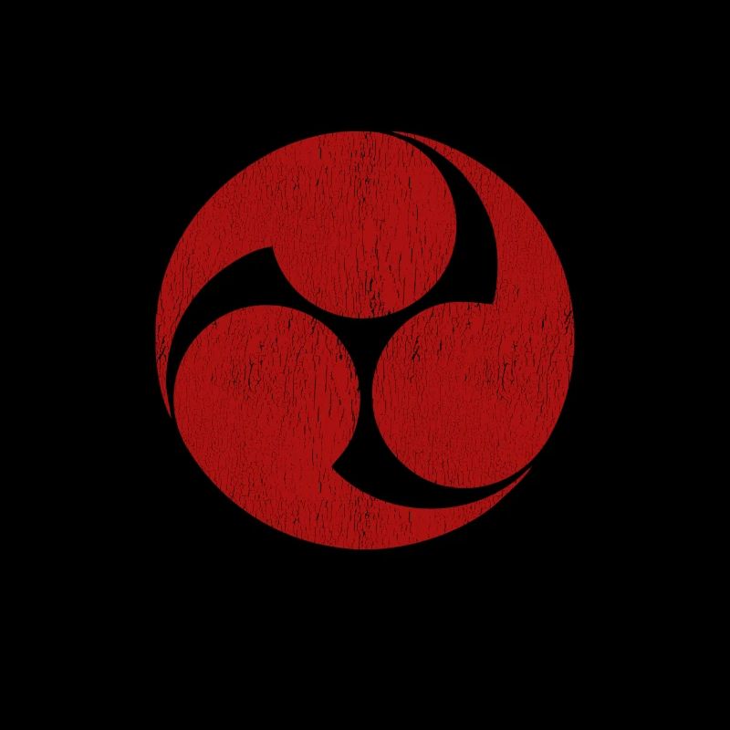 Mitsudomoe Red Distressed Graphic