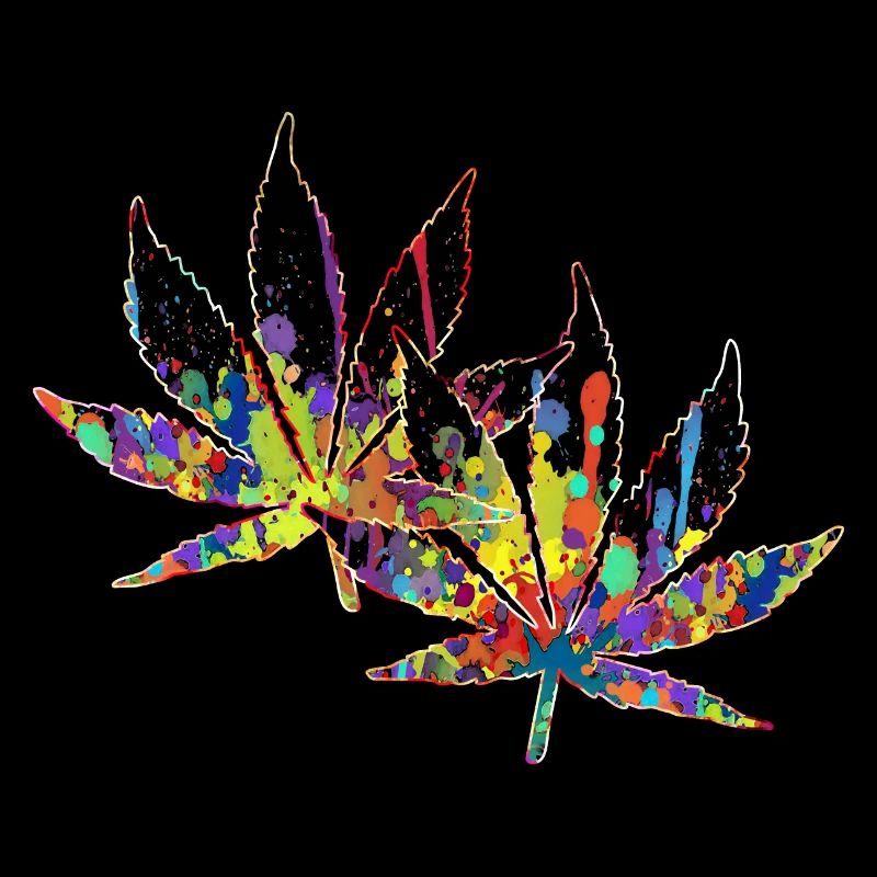 Feuilles de marijuana de couleur folle 1