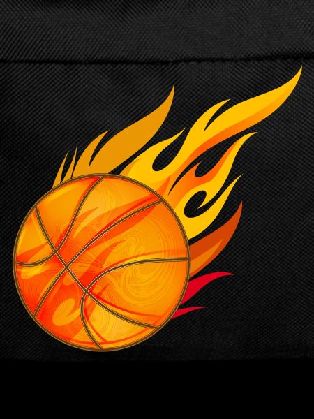 hot glowing basketball on fire