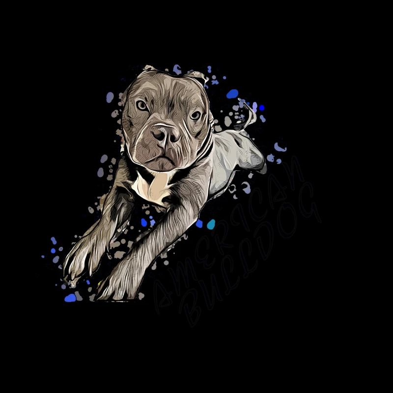 American Bulldog lying comic text