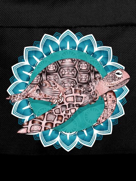 fascinating mandala with sea turtle