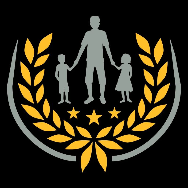 Stars Papa Kids Laurel Wreath