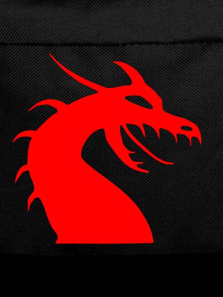 Red dragon head silhouette
