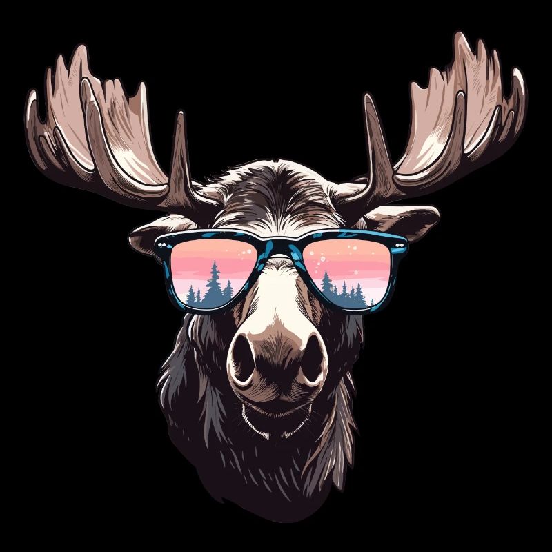 Moose with sunglasses