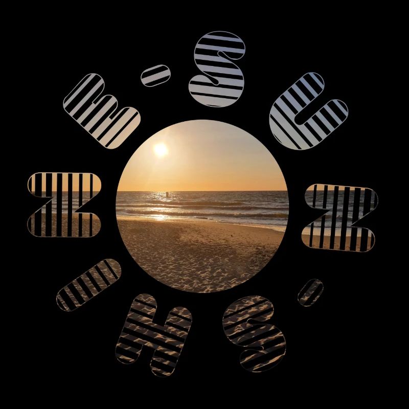 Golden sunset on the beach