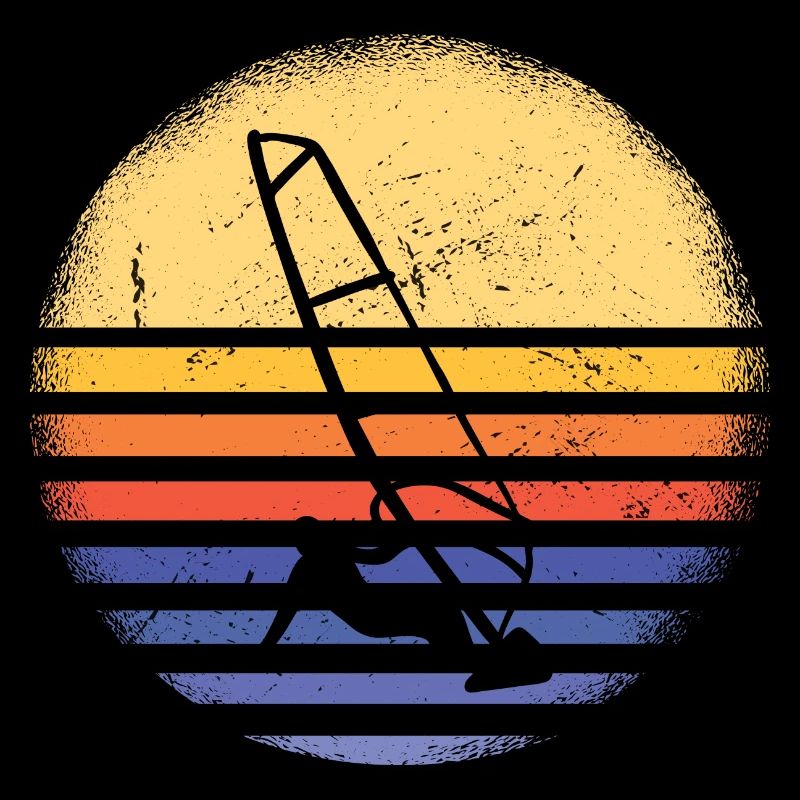 Sport Retro Sunset Windsurfing