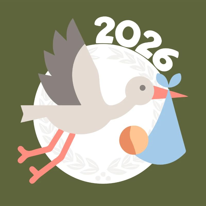 Cigogne avec bébé 2026