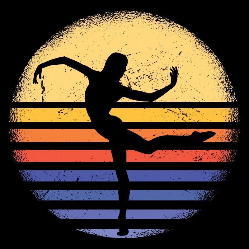 Danseur Rétro Coucher De Soleil Danse