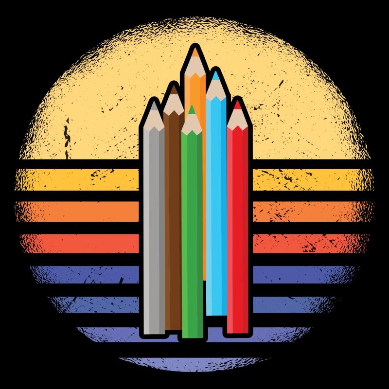 Drawer Retro Sunset Drawing