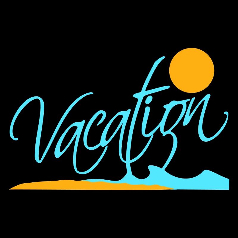 Vacances Dire Texte Soleil Plage Lettrage Logo