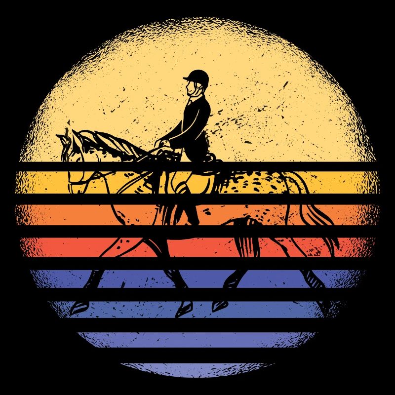 Rider Retro Sunset Endurance Riding