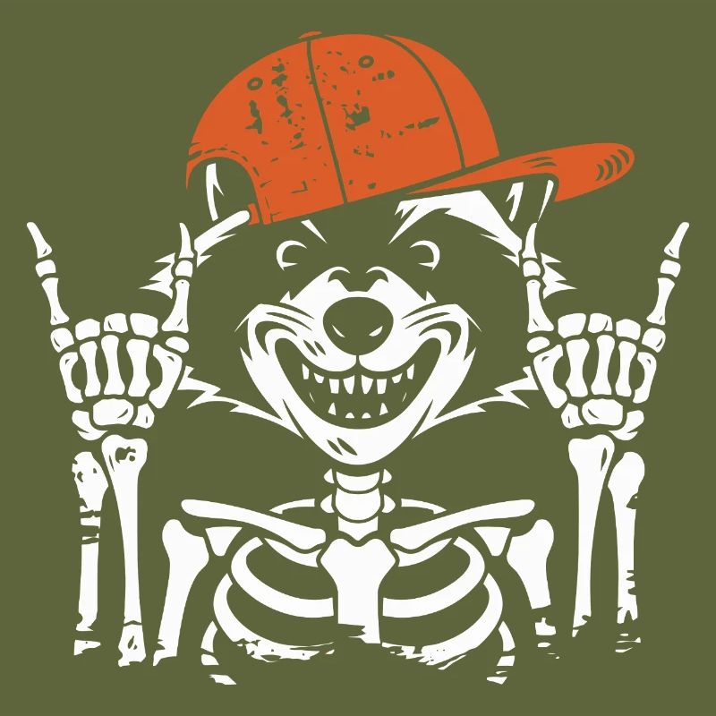 Rocker Waschbär Knochen