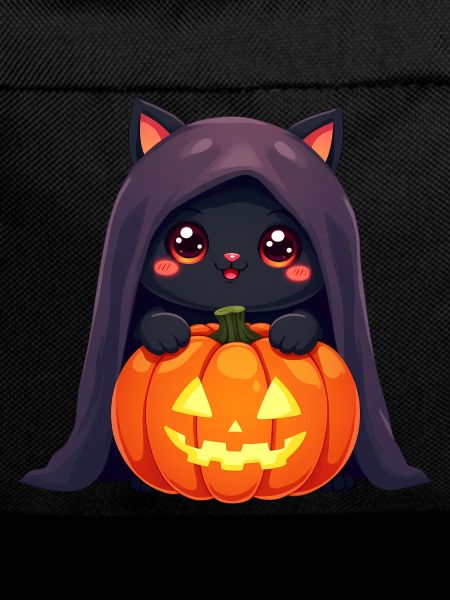 Halloween Cat with Halloween Pumpkin