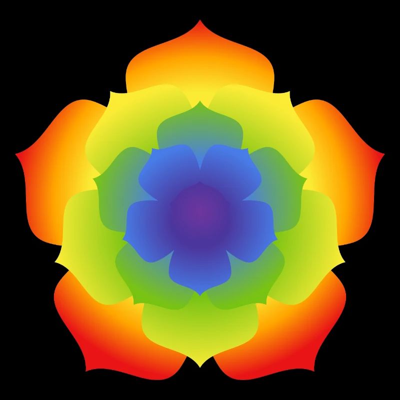 Regenbogenlotus-Mandala-Blüte