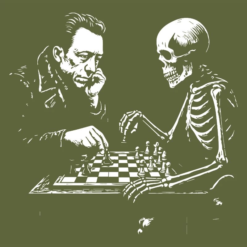Camus-und-Skelett-Schachduell