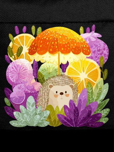 Hedgehog under lemon rain