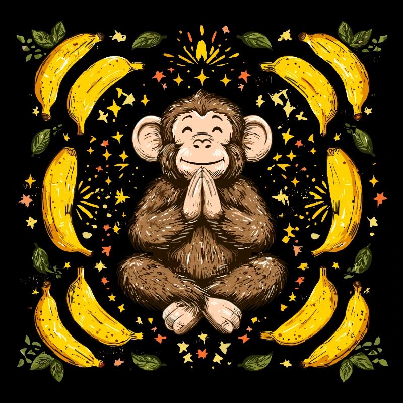 Grateful monkey with banana ring