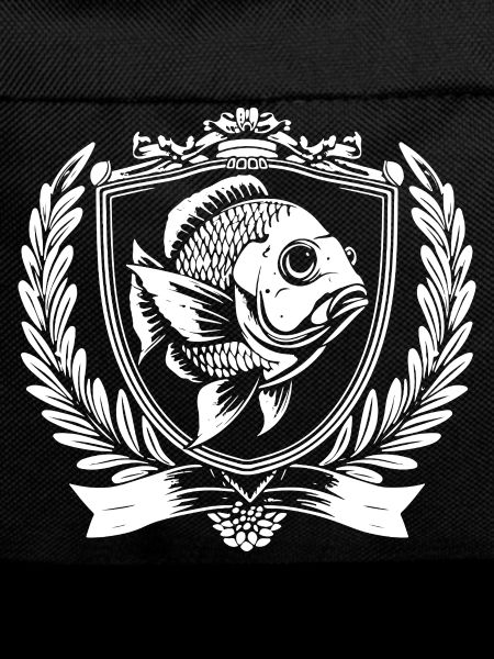 Fisch im Wappen mit Lorbeer