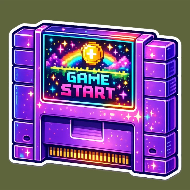Retro Arcade Start Neon