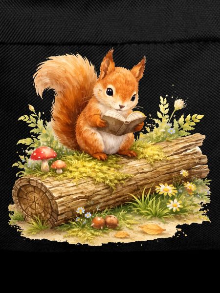 Squirrel Reading Book Illustration