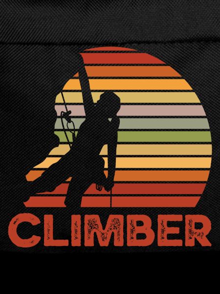 Retro Sunset Climber Silhouette