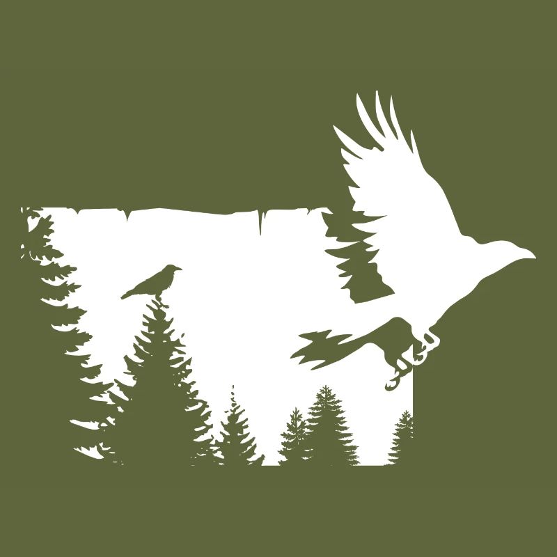 Krähe im Baum 2 - Shirt - Geschenk