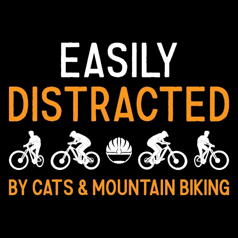Biker Distracted By Cats And Mountain Biking