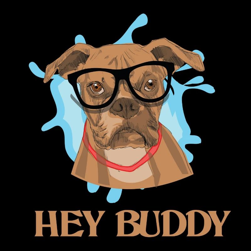 Nerd dog smart boxer with glasses