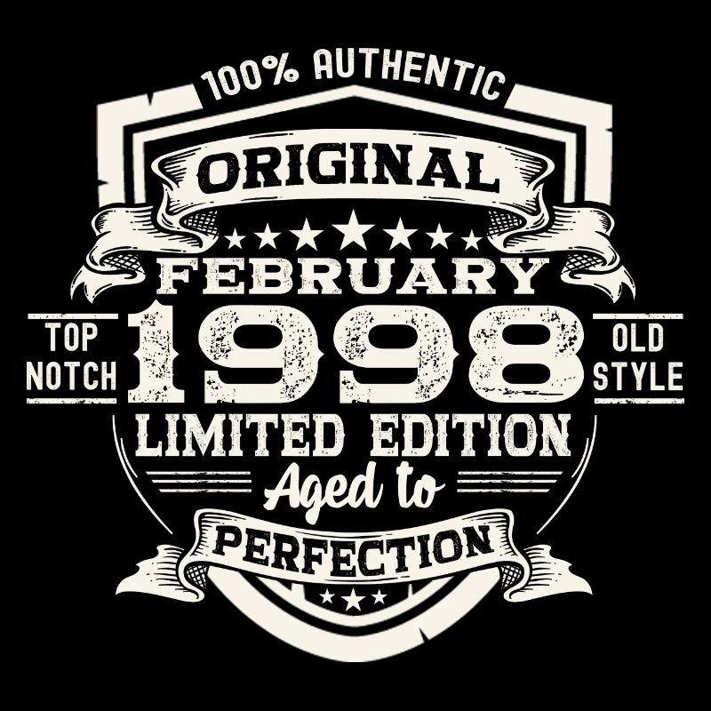 February born 1998 25th birthday gift man