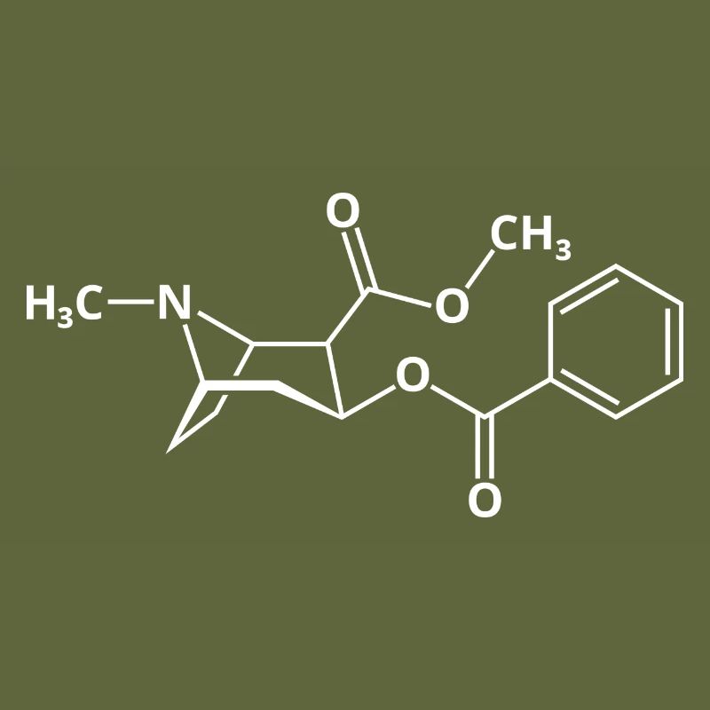 Molécule de cocaïne formule structurelle chimie drogue médicament