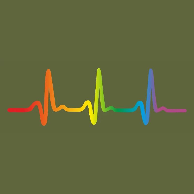 Rainbow Heartbeat, Lgbt Pride Ecg Pulse