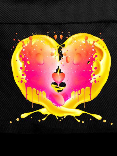 Heart behind flames