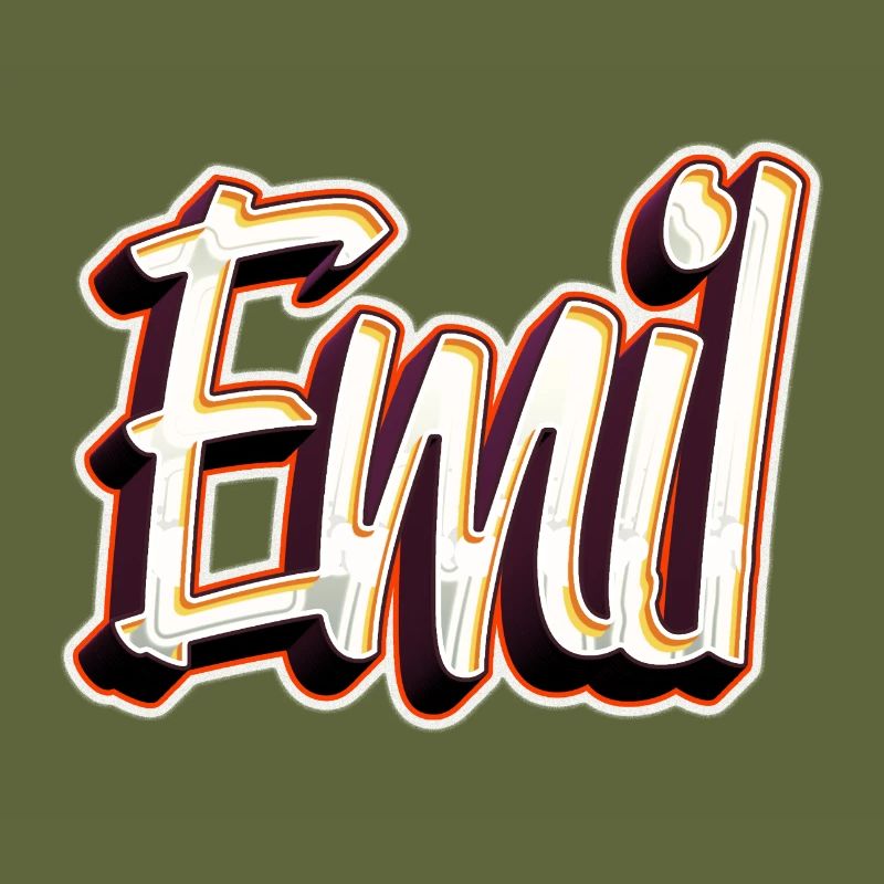 Emil First Name Name Graffiti Design