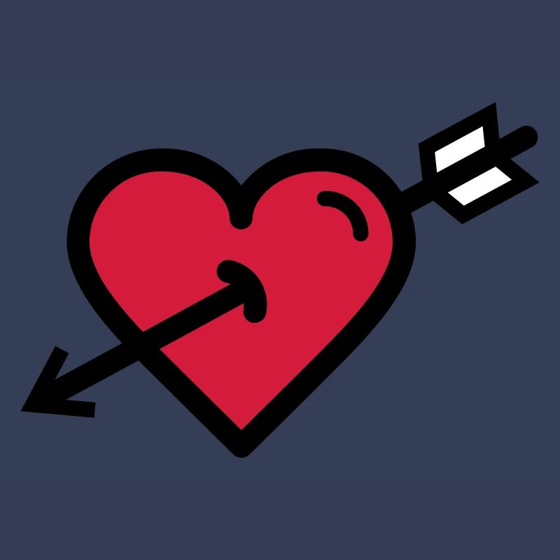 Le coeur dans la flèche de Cupidon est la Saint-Valentin