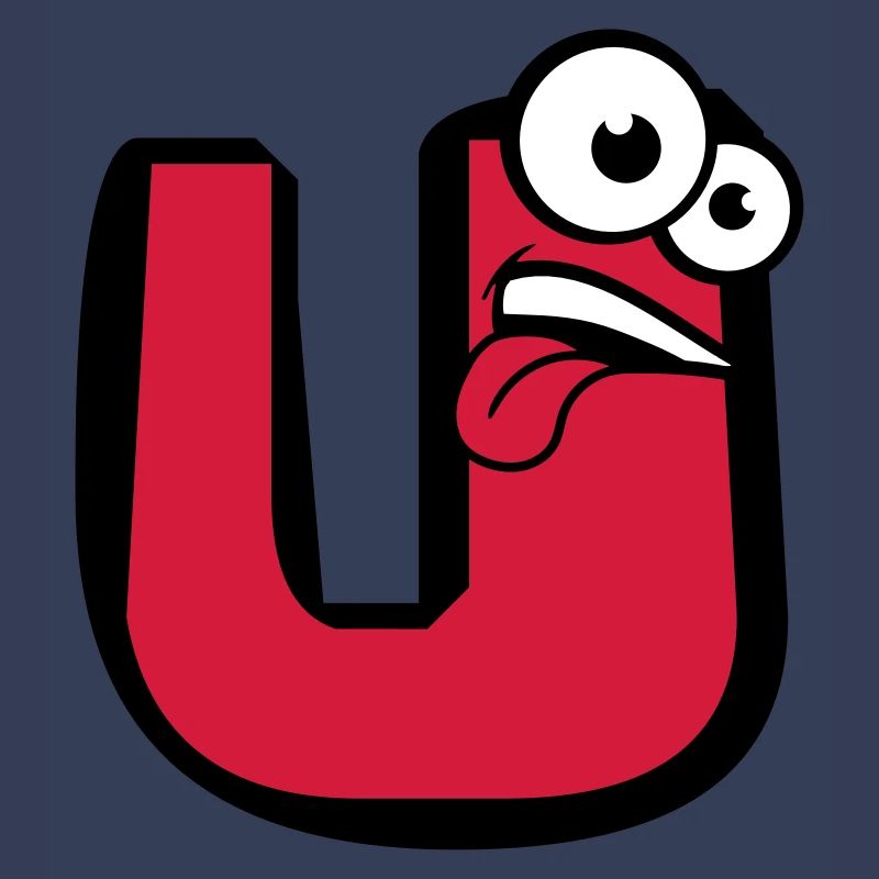 U letter name write cartoon comic face l