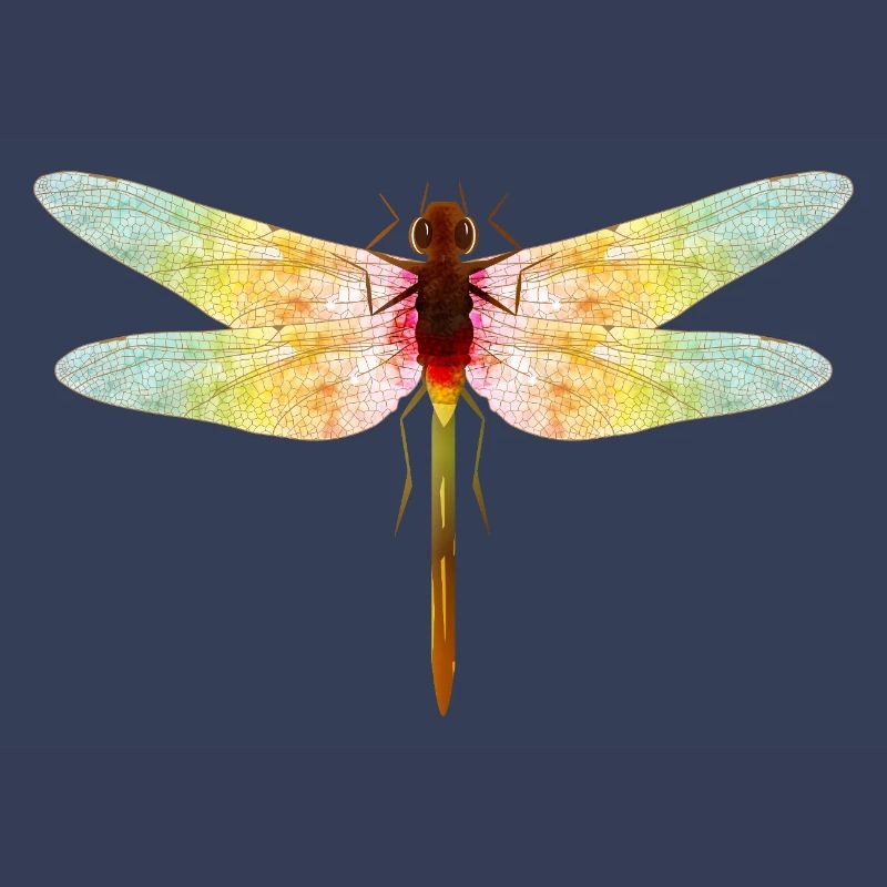 Libellule irisée – motif insecte en filigrane