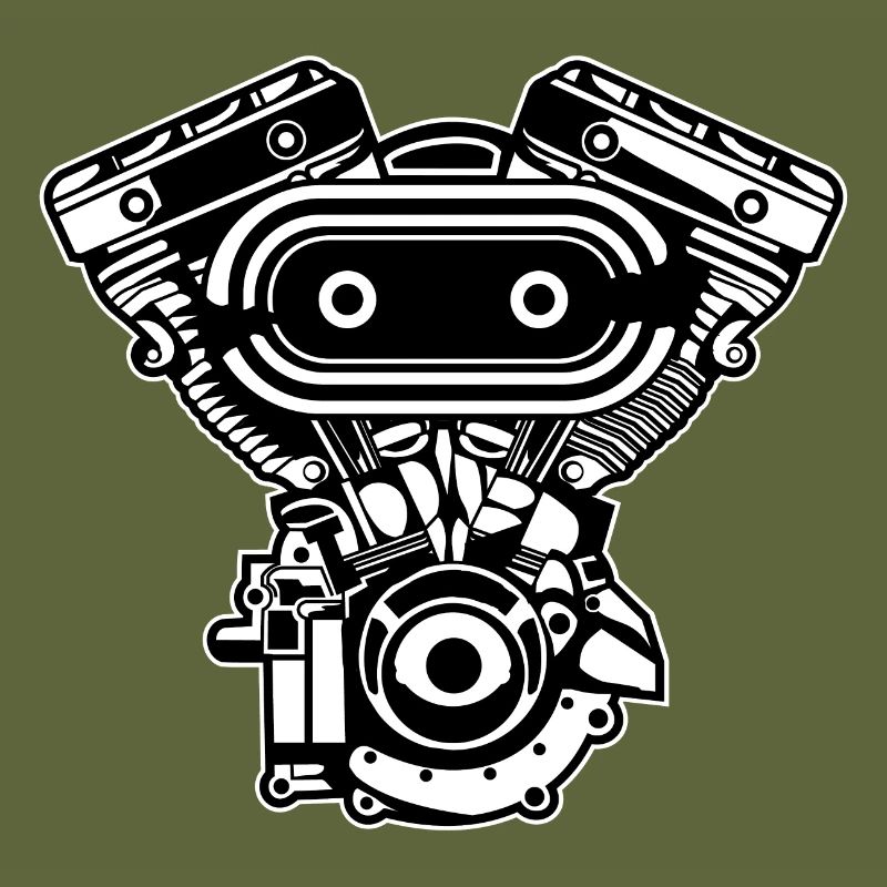 Motorrad Motor / Engine 02_schwarz